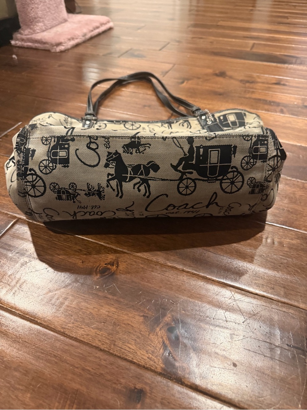 Coach Signature Canvas Shoulder Bag in Beige and Brown - Picture 2 of 5